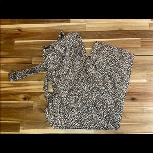 BANANA REPUBLIC Slim Tencel Leopard Tie Waist Tapered Pants